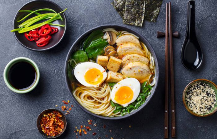 Chicken Noodle Soup with Kimchi Miso